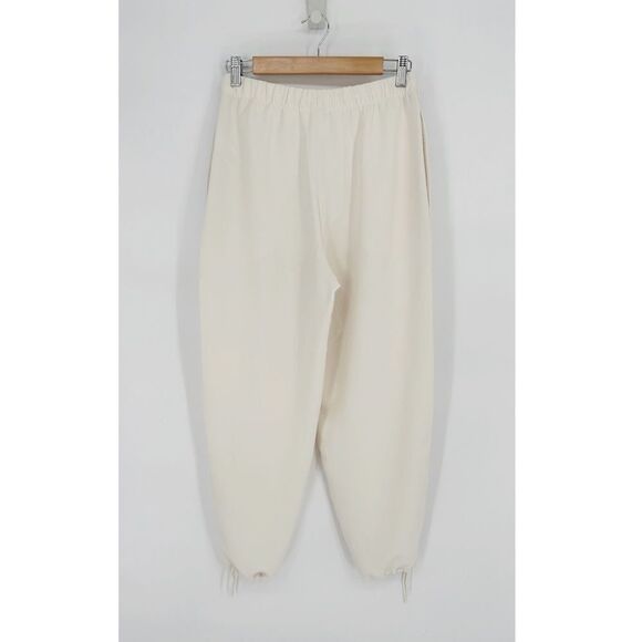 Aritzia Wilfred Drawstring Zip Crop Jogger Pants in Ecru Cream Women's 6 - Picture 6 of 9